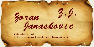 Zoran Janašković vizit kartica